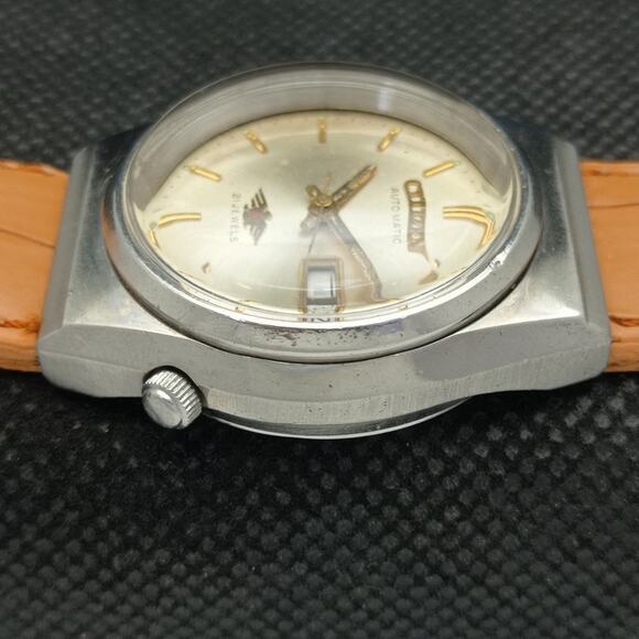 Vintage 1987 Citizen Automatic Mens Silver Watch W/daydate & Gold accents - Picture 5 of 8
